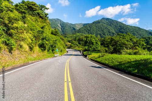 view of Yuchang Road in Hualien, Taiwan. The most beautiful Road in eastern Taiwan. east coast national scenic area in Taiwan.