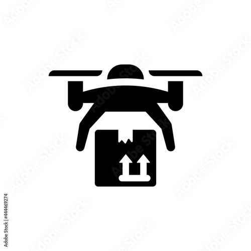Drone package delivery icon. Vector EPS file.