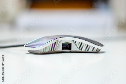 A Video conferencing microphone in a table