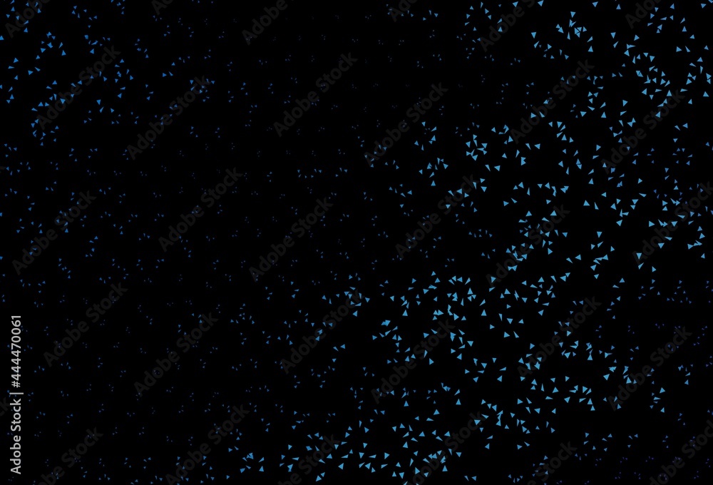 Dark BLUE vector background with triangles.