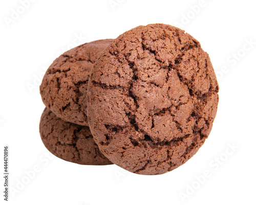 Tasty american chocolate cookies isolated on the white background