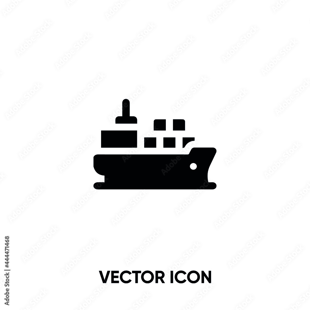 Cargo ship vector icon . Modern, simple flat vector illustration for website or mobile app.Cargo symbol, logo illustration. Pixel perfect vector graphics Cargo ship vector icon . Modern, simple flat vector illustration for website or mobile app.Cargo symbol, logo illustration. Pixel perfect vector graphics