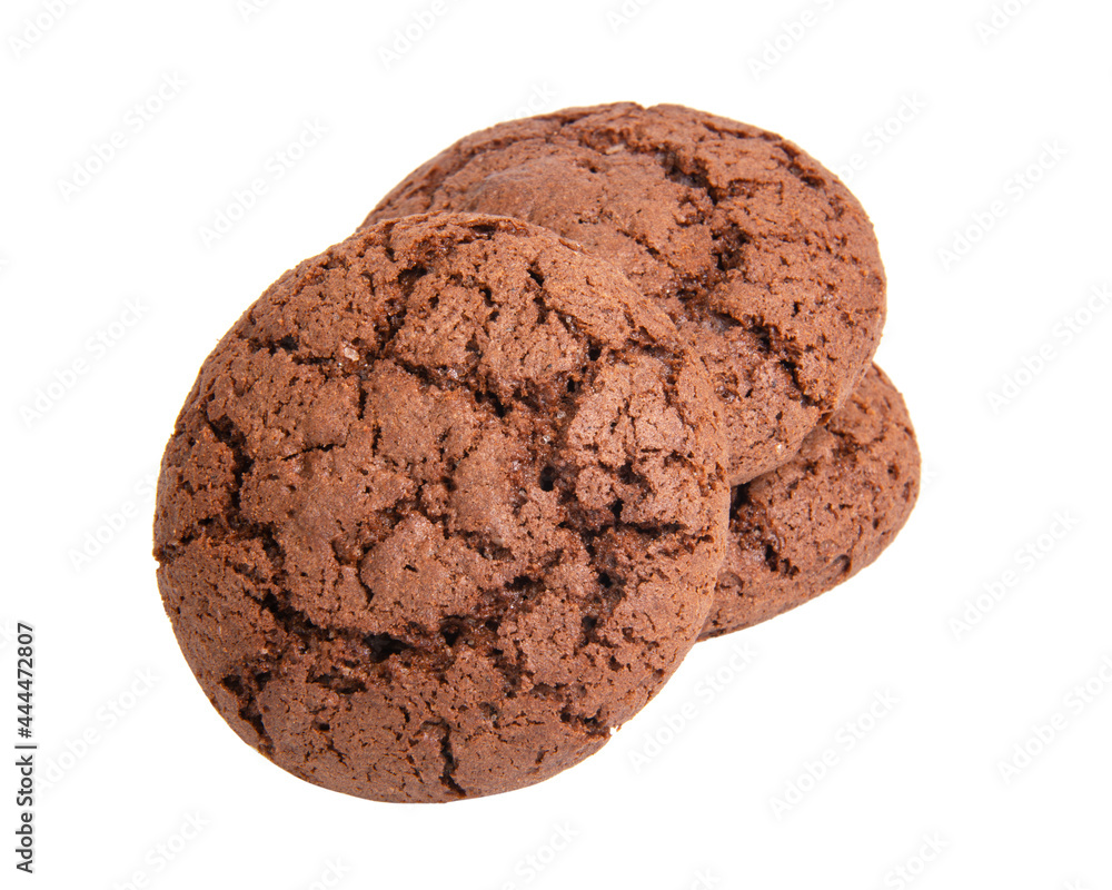 Tasty american chocolate cookies isolated on the white background Tasty american chocolate cookies isolated on the white background