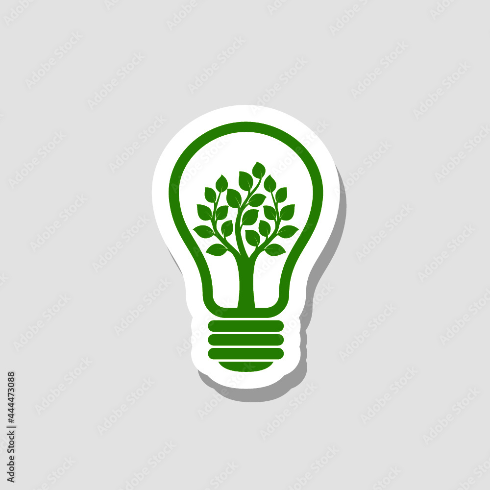 Eco bulb icon isolated on gray background Eco bulb icon isolated on gray background