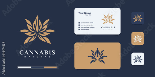 Cannabis marijuana hemp logo design templates.