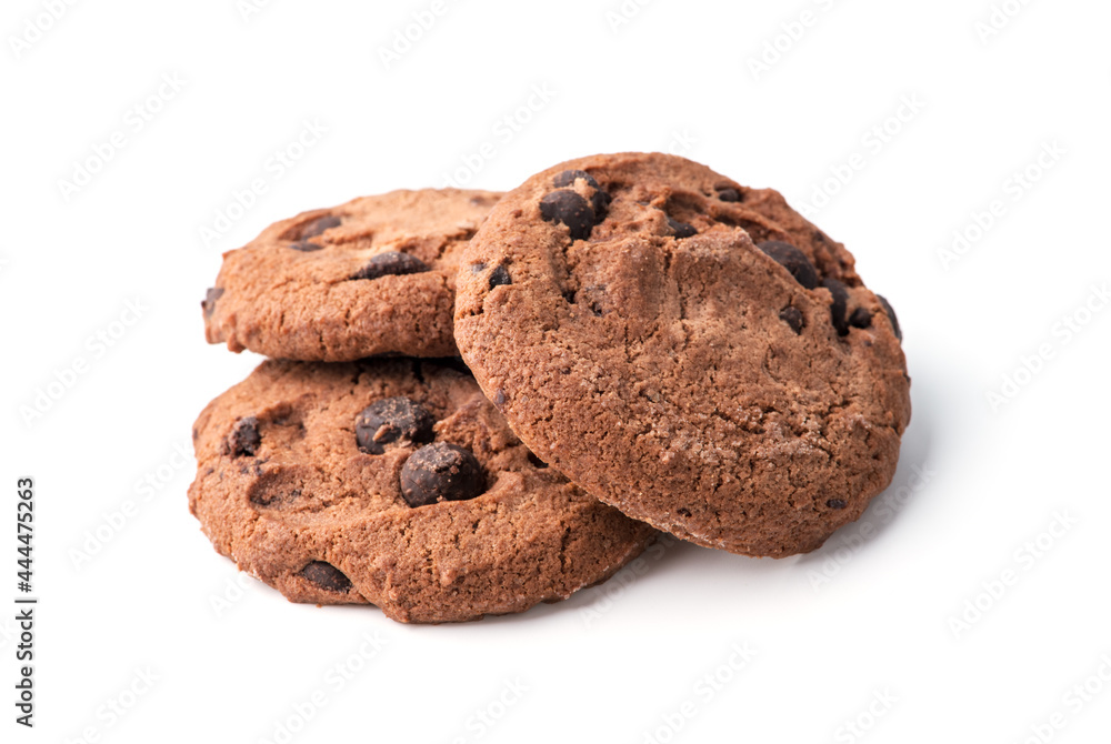 Chocolate chip cookie isolated on white background Chocolate chip cookie isolated on white background