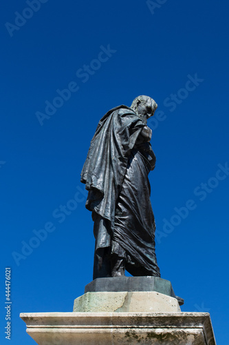 Statue of the Roman poet Ovidius who died in exile in the old city of Tomis, at the Black Sea photo