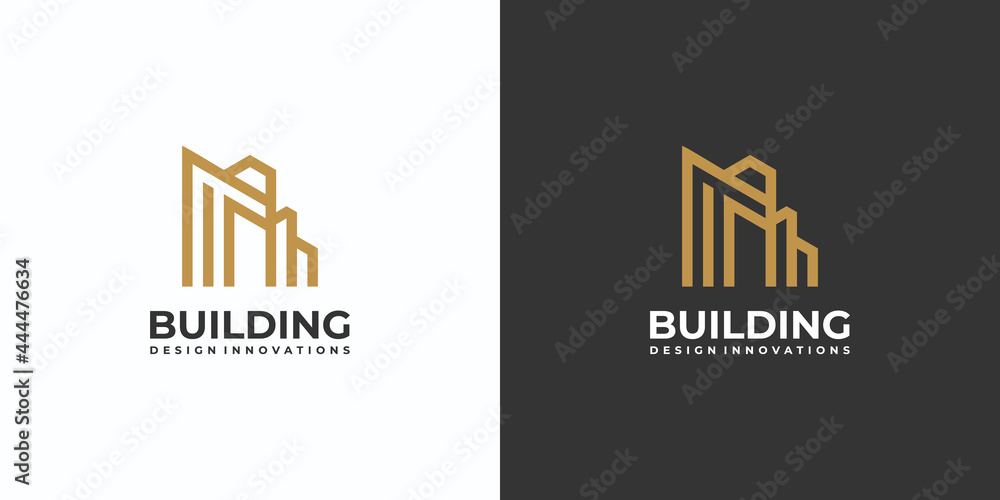 building logo, with line concept logo inspiration building logo, with line concept logo inspiration