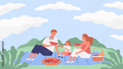 Family Picnic Illustration