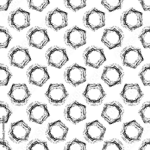 black and white hand drawn simple ink brush stroke seamless pattern. vector illustration for background, bed linen fabric, wrapping paper, scrapbooking