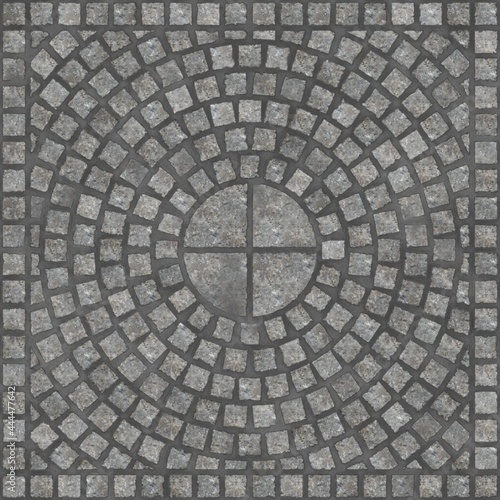 Square circle cobblestone pavement texture