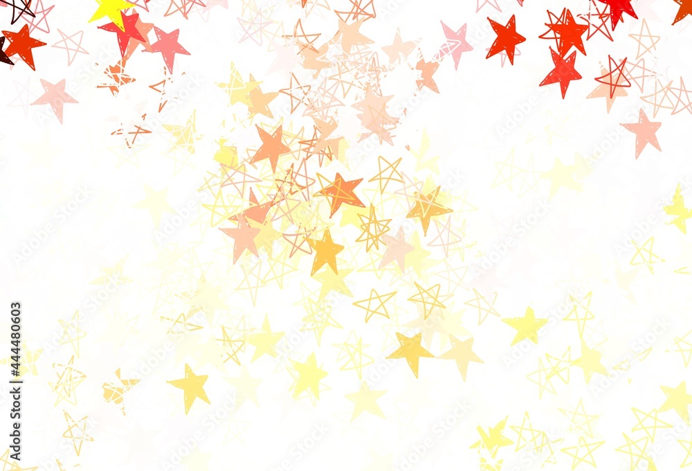 Light Orange vector backdrop with small and big stars.