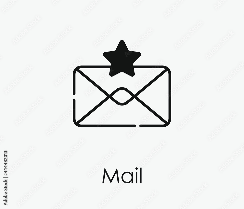 Fototapeta premium Mail vector icon. Editable stroke. Symbol in Line Art Style for Design, Presentation, Website or Apps Elements, Logo. Pixel vector graphics - Vector