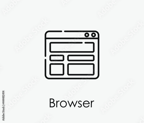 Browser vector icon. Editable stroke. Symbol in Line Art Style for Design, Presentation, Website or Apps Elements, Logo. Pixel vector graphics - Vector © Rovshan