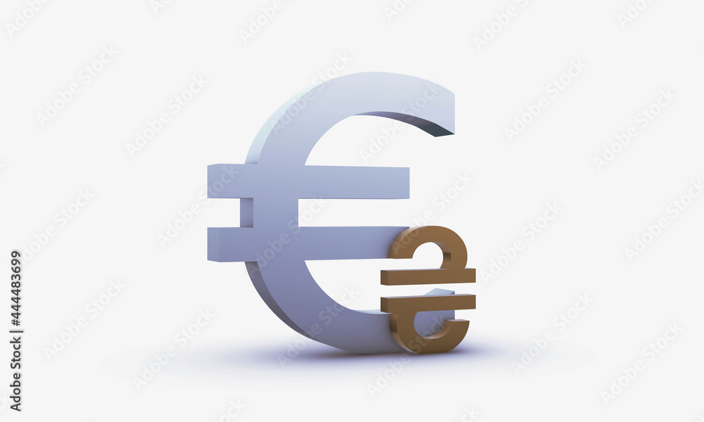 Dollar and Ukrainian Hryvna Symbols Isolated on White Background Dollar and Ukrainian Hryvna Symbols Isolated on White Background