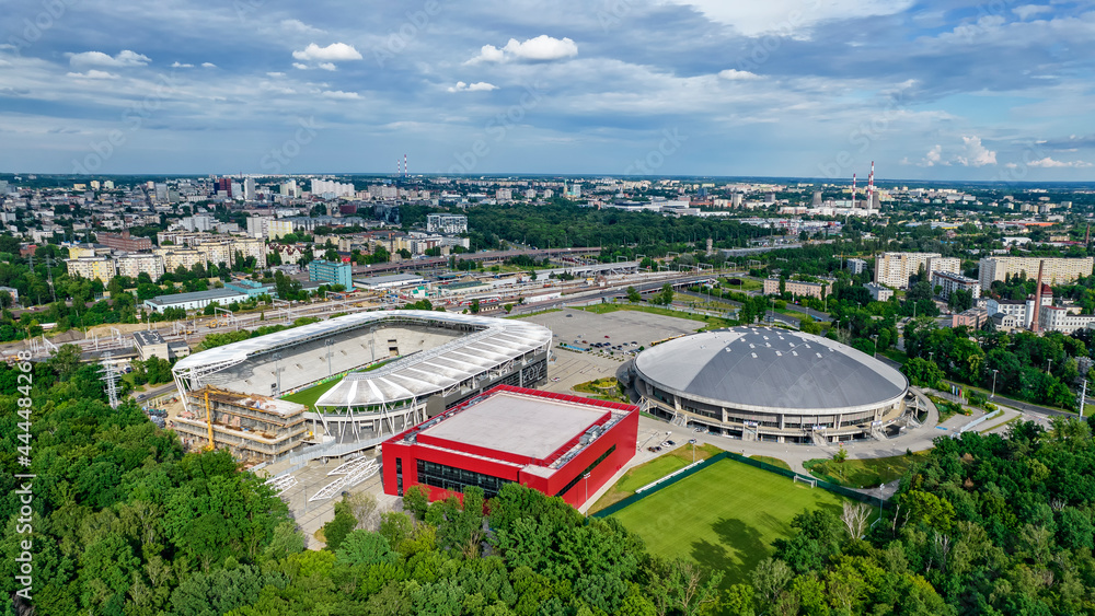 Obraz na płótnie Miasto Łódź- Stadion Miejski i Arena. w salonie