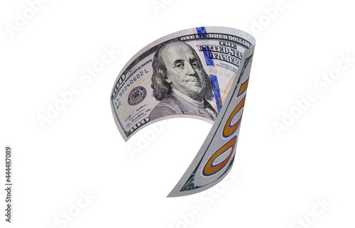 New US Dollar, American Banknote, Curled Banknote Money