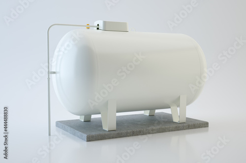 Gas Tank isolated on white - house propane gas system, 3d illustration
 photo