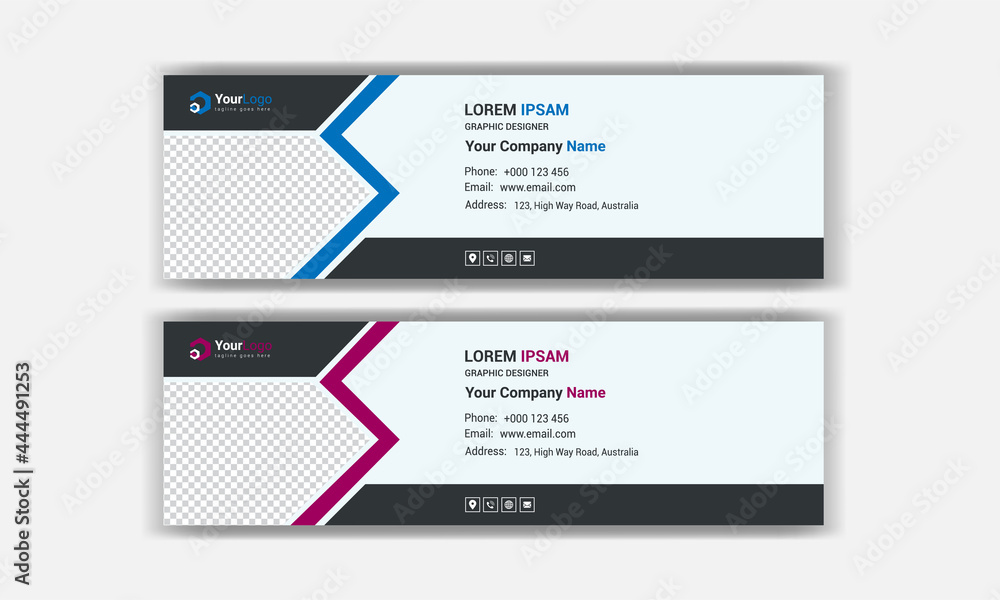 Email signature template design. Professional email signature banner template, Email signature template design. Professional email signature banner template,