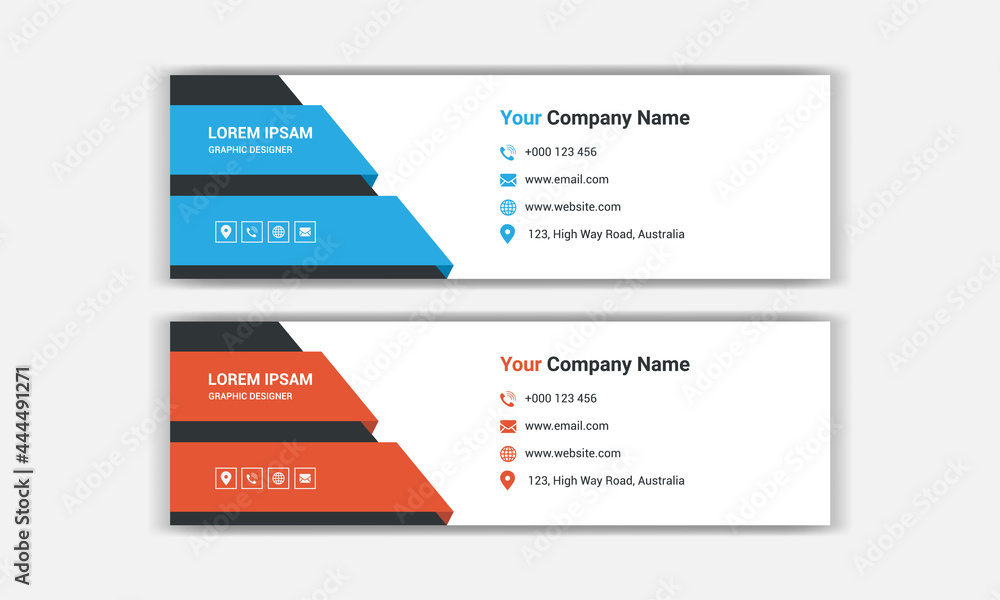 Email signature template design. Creative business email signature banner
