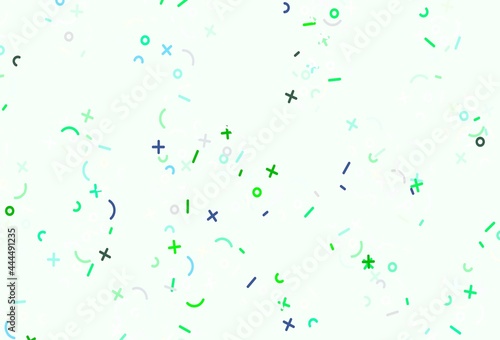 Light Green, Yellow vector background with math elements.