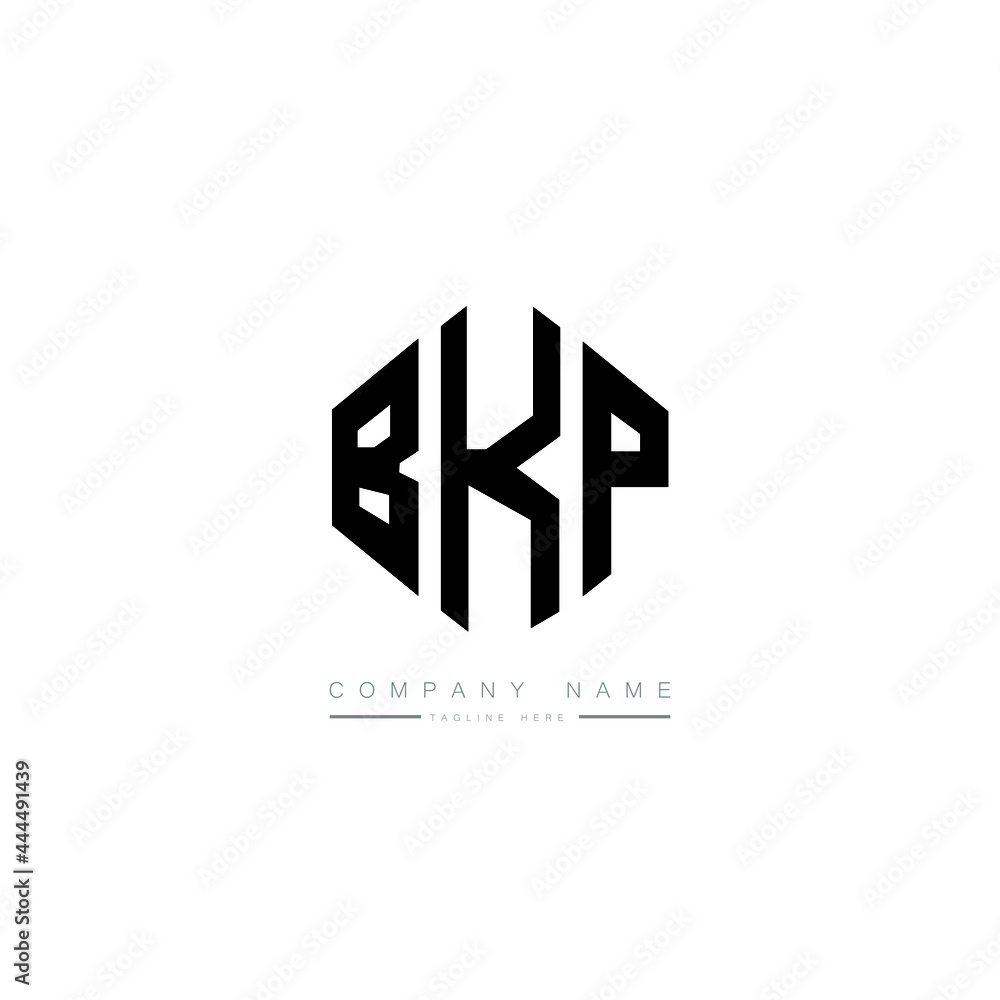 BKP letter logo design with polygon shape. BKP polygon logo monogram ...