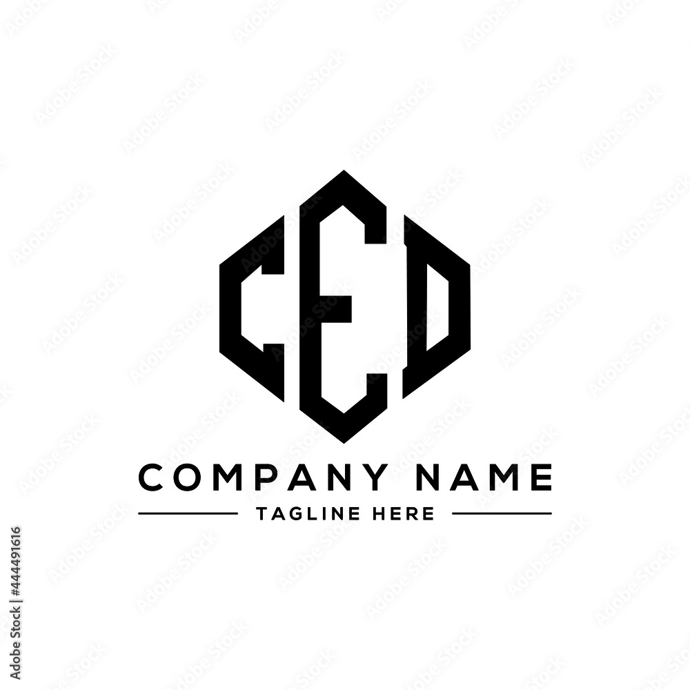 CED letter logo design with polygon shape. CED polygon logo monogram. CED cube logo design. CED hexagon vector logo template white and black colors. CED monogram, CED business and real estate logo.  - obrazy, fototapety, plakaty 