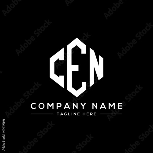 CEN letter logo design with polygon shape. CEN polygon logo monogram. CEN cube logo design. CEN hexagon vector logo template white and black colors. CEN monogram, CEN business and real estate logo.  