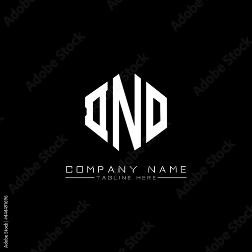 DNO letter logo design with polygon shape. DNO polygon logo monogram. DNO cube logo design. DNO hexagon vector logo template white and black colors. DNO monogram, DNO business and real estate logo. 