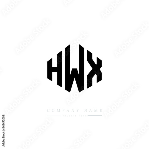 HWX letter logo design with polygon shape. HWX polygon logo monogram. HWX cube logo design. HWX hexagon vector logo template white and black colors. HWX monogram  HWX business and real estate logo. 