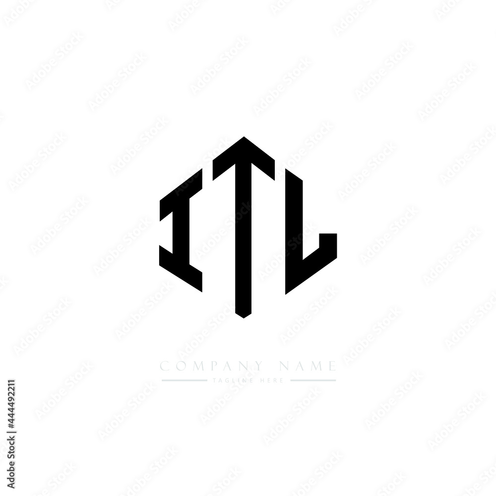 ITL letter logo design with polygon shape. ITL polygon logo monogram. ITL cube logo design. ITL hexagon vector logo template white and black colors. ITL monogram, ITL business and real estate logo. 