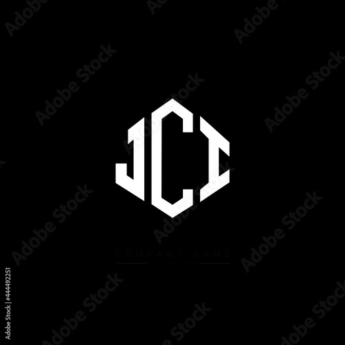JCI letter logo design with polygon shape. JCI polygon logo monogram. JCI cube logo design. JCI hexagon vector logo template white and black colors. JCI monogram, JCI business and real estate logo.  photo