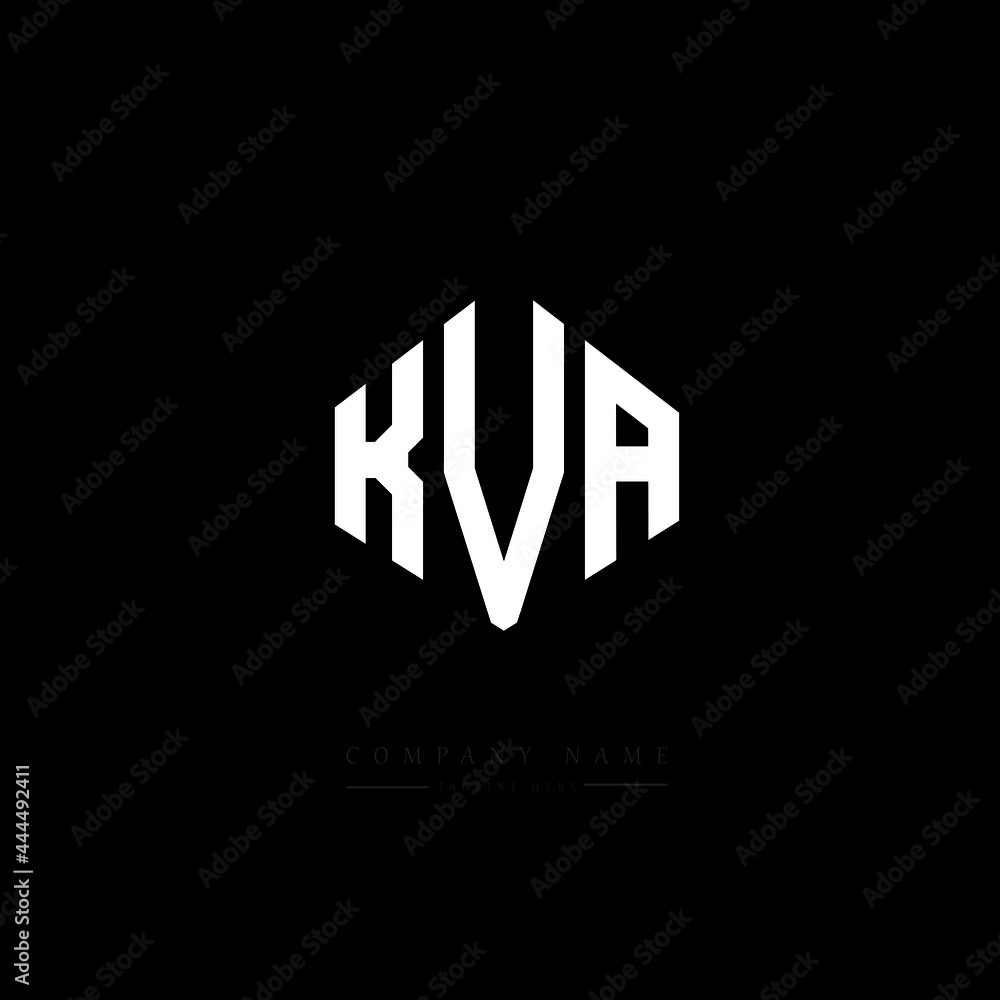 KVA letter logo design with polygon shape. KVA polygon logo monogram. KVA cube logo design. KVA hexagon vector logo template white and black colors. KVA monogram, KVA business and real estate logo. 