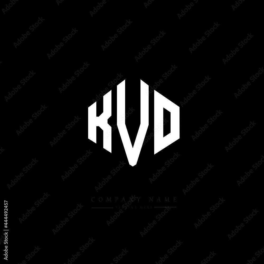 KVO letter logo design with polygon shape. KVO polygon logo monogram. KVO cube logo design. KVO hexagon vector logo template white and black colors. KVO monogram, KVO business and real estate logo. 