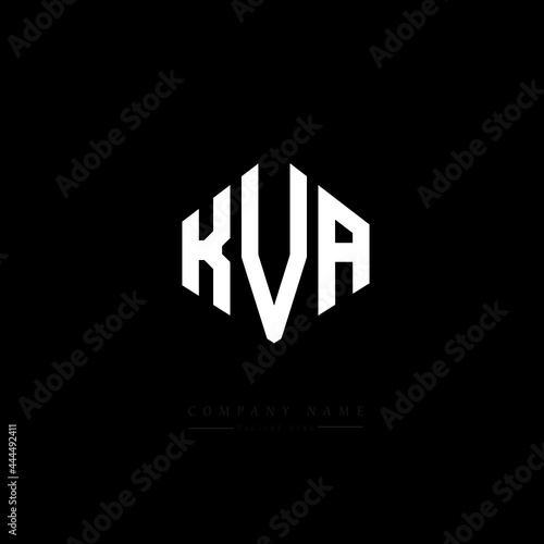 KVA letter logo design with polygon shape. KVA polygon logo monogram. KVA cube logo design. KVA hexagon vector logo template white and black colors. KVA monogram, KVA business and real estate logo. 
