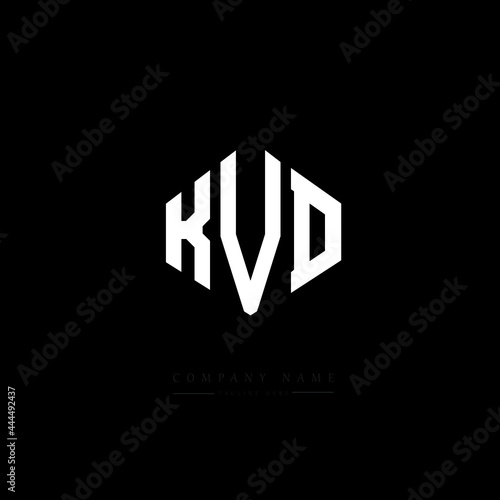 KVD letter logo design with polygon shape. KVD polygon logo monogram. KVD cube logo design. KVD hexagon vector logo template white and black colors. KVD monogram, KVD business and real estate logo. 