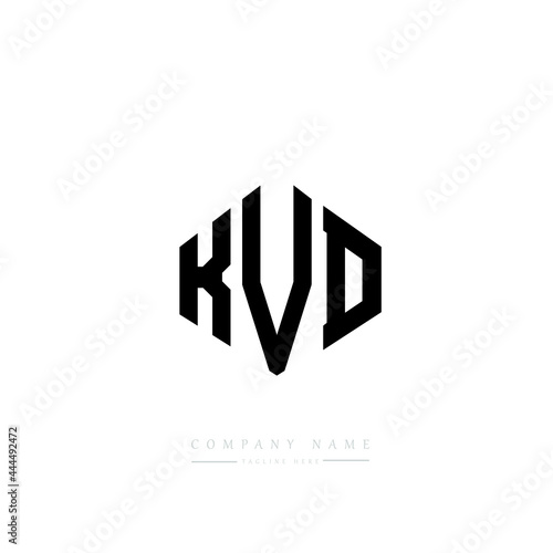 KVD letter logo design with polygon shape. KVD polygon logo monogram. KVD cube logo design. KVD hexagon vector logo template white and black colors. KVD monogram, KVD business and real estate logo. 