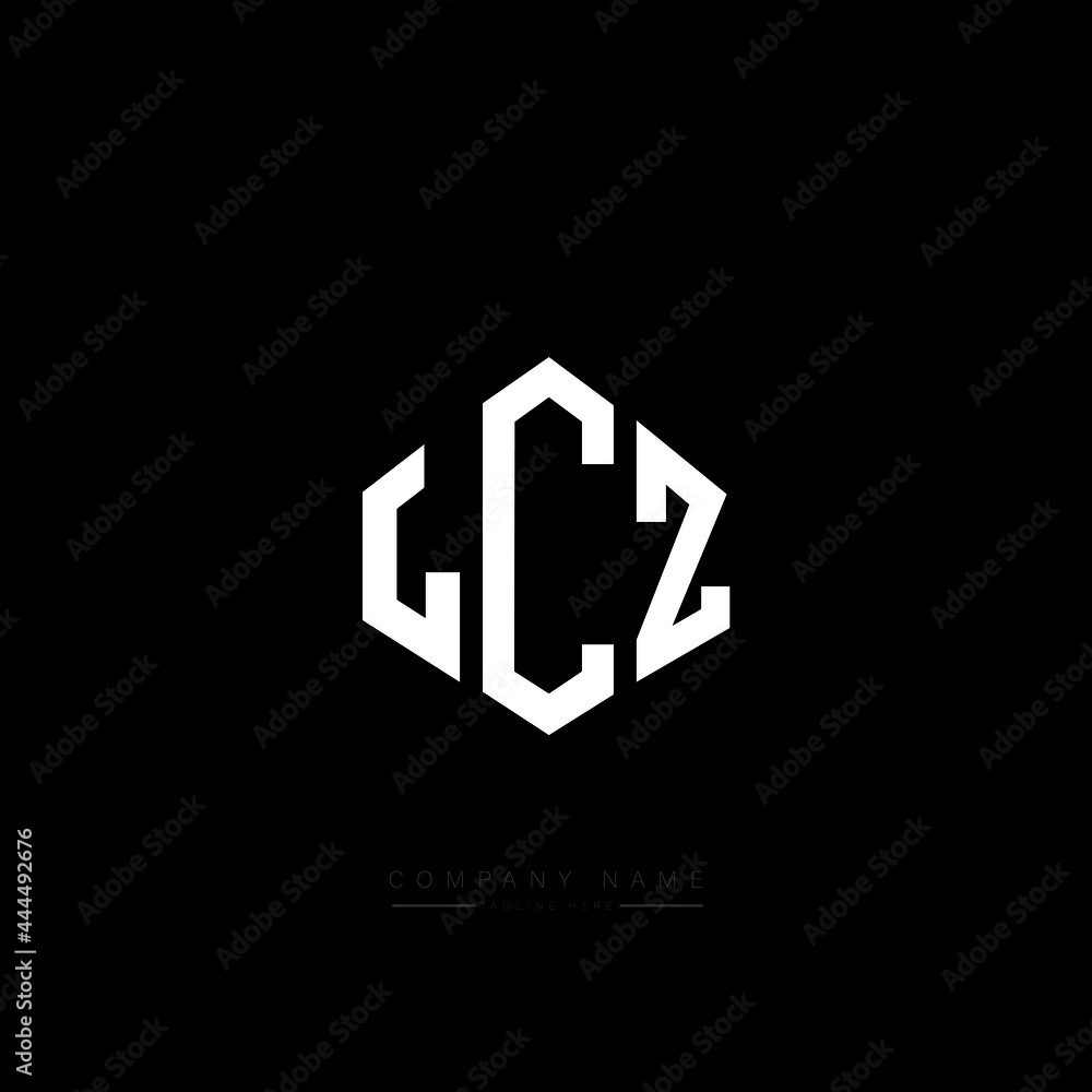 LCZ letter logo design with polygon shape. LCZ polygon logo monogram. LCZ cube logo design. LCZ hexagon vector logo template white and black colors. LCZ monogram, LCZ business and real estate logo. 