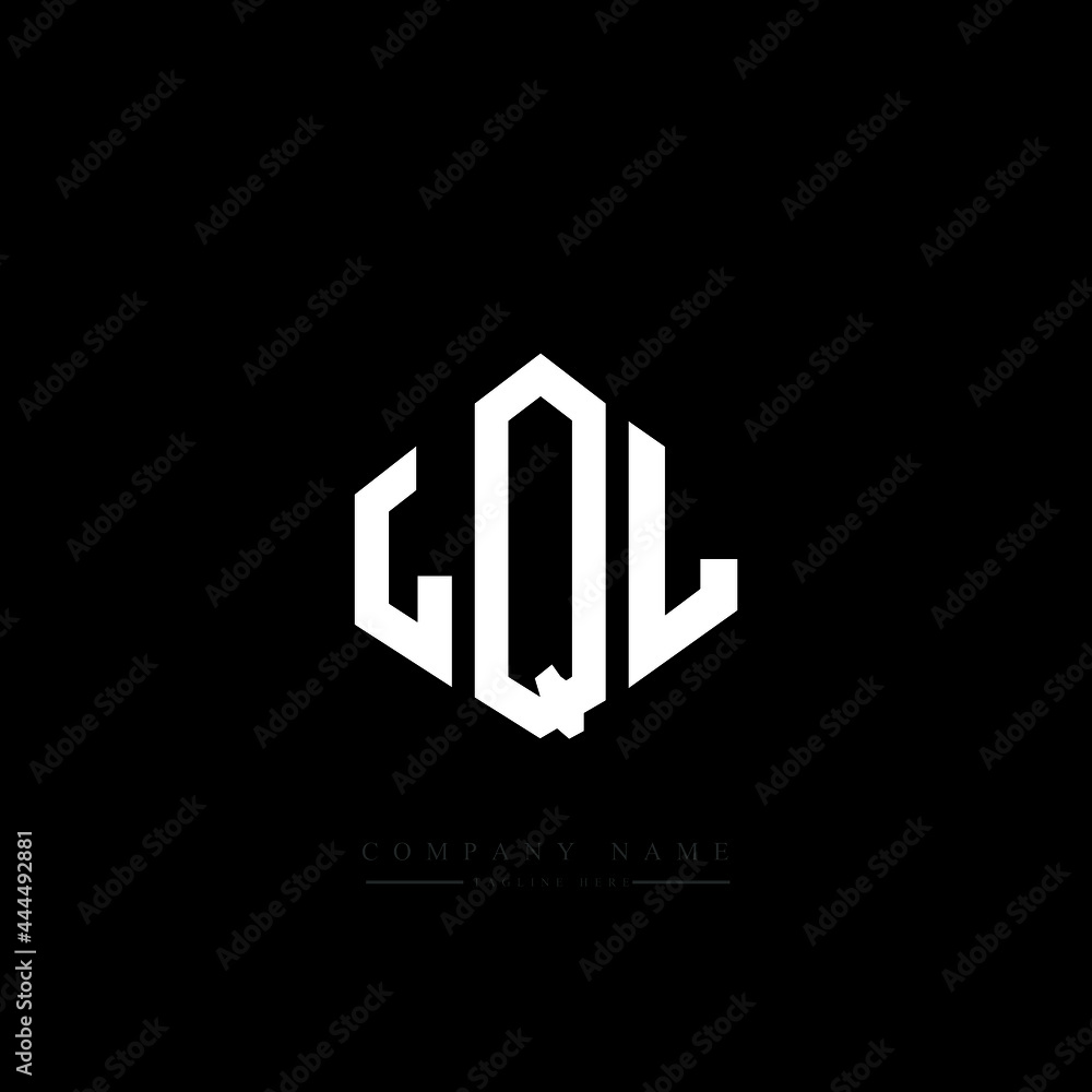 LQL letter logo design with polygon shape. LQL polygon logo monogram. LQL cube logo design. LQL hexagon vector logo template white and black colors. LQL monogram, LQL business and real estate logo. 