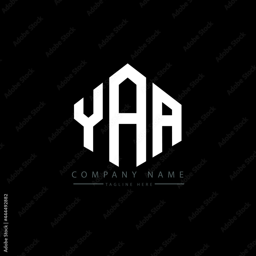 YAA letter logo design with polygon shape. YAA polygon logo monogram. YAA cube logo design. YAA hexagon vector logo template white and black colors. YAA monogram, YAA business and real estate logo. 