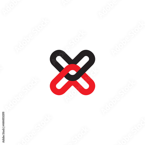 letter x linked arrow simple geometric logo vector