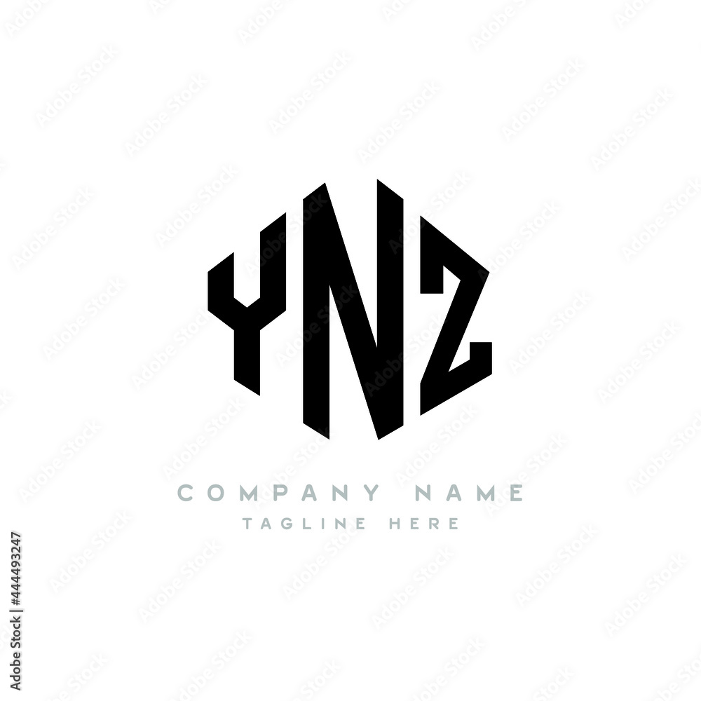 YNZ letter logo design with polygon shape. YNZ polygon logo monogram. YNZ cube logo design. YNZ hexagon vector logo template white and black colors. YNZ monogram, YNZ business and real estate logo. 