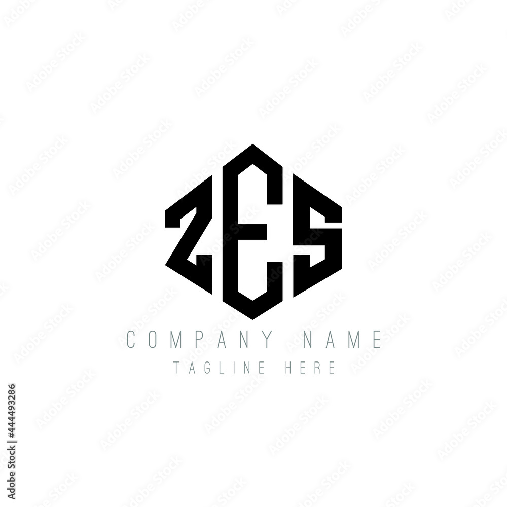 ZES letter logo design with polygon shape. ZES polygon logo monogram