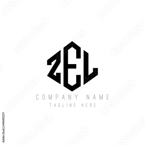 ZEL letter logo design with polygon shape. ZEL polygon logo monogram. ZEL cube logo design. ZEL hexagon vector logo template white and black colors. ZEL monogram, ZEL business and real estate logo. 
