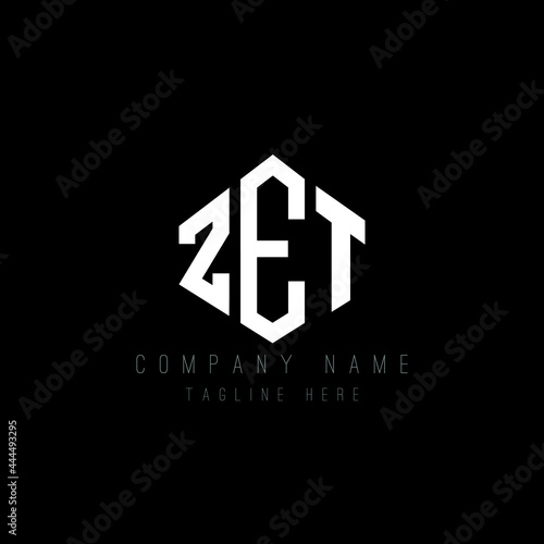 ZET letter logo design with polygon shape. ZET polygon logo monogram. ZET cube logo design. ZET hexagon vector logo template white and black colors. ZET monogram  ZET business and real estate logo.  