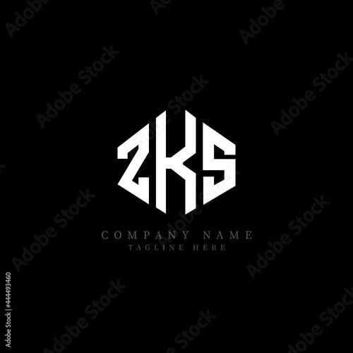 ZKS letter logo design with polygon shape. ZKS polygon logo monogram. ZKS cube logo design. ZKS hexagon vector logo template white and black colors. ZKS monogram, ZKS business and real estate logo. 