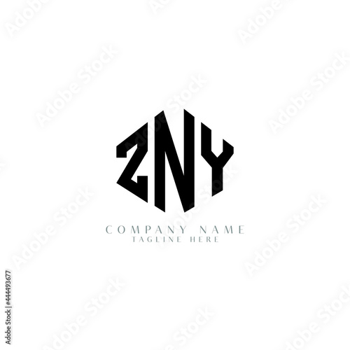ZNY letter logo design with polygon shape. ZNY polygon logo monogram. ZNY cube logo design. ZNY hexagon vector logo template white and black colors. ZNY monogram, ZNY business and real estate logo. 