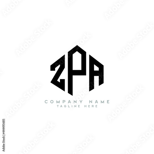 ZPA letter logo design with polygon shape. ZPA polygon logo monogram. ZPA cube logo design. ZPA hexagon vector logo template white and black colors. ZPA monogram, ZPA business and real estate logo.  © mamun25g