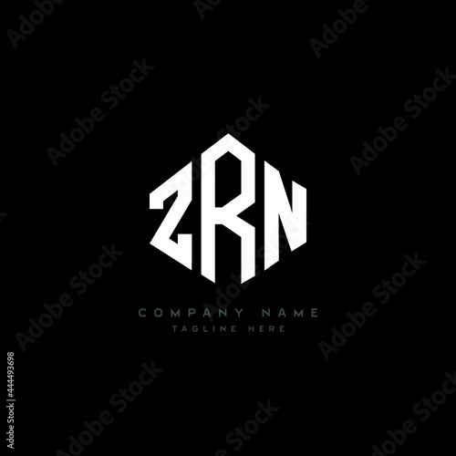 ZRN letter logo design with polygon shape. ZRN polygon logo monogram. ZRN cube logo design. ZRN hexagon vector logo template white and black colors. ZRN monogram, ZRN business and real estate logo.  photo