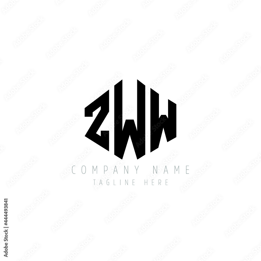 ZWW letter logo design with polygon shape. ZWW polygon logo monogram. ZWW cube logo design. ZWW hexagon vector logo template white and black colors. ZWW monogram, ZWW business and real estate logo. 